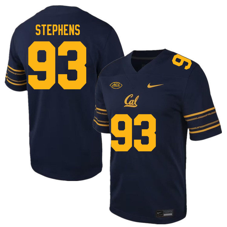 Men #93 R.J. Stephens California Golden Bears ACC Conference College Football Jerseys Stitched Sale-